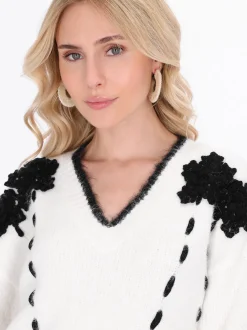 IZIA Damen Pullover in weiß
