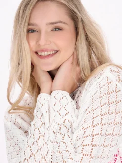 IZIA Damen Pullover in weiß