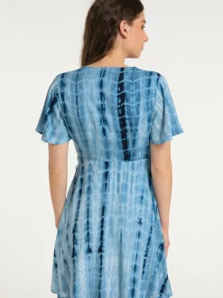 IZIA Damen Sommerkleid in blau - Länge: mittel