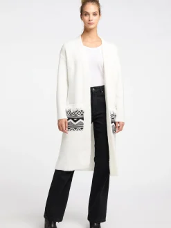 IZIA Damen Strickcardigan in weiß