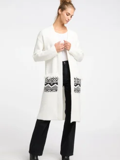 IZIA Damen Strickcardigan in weiß