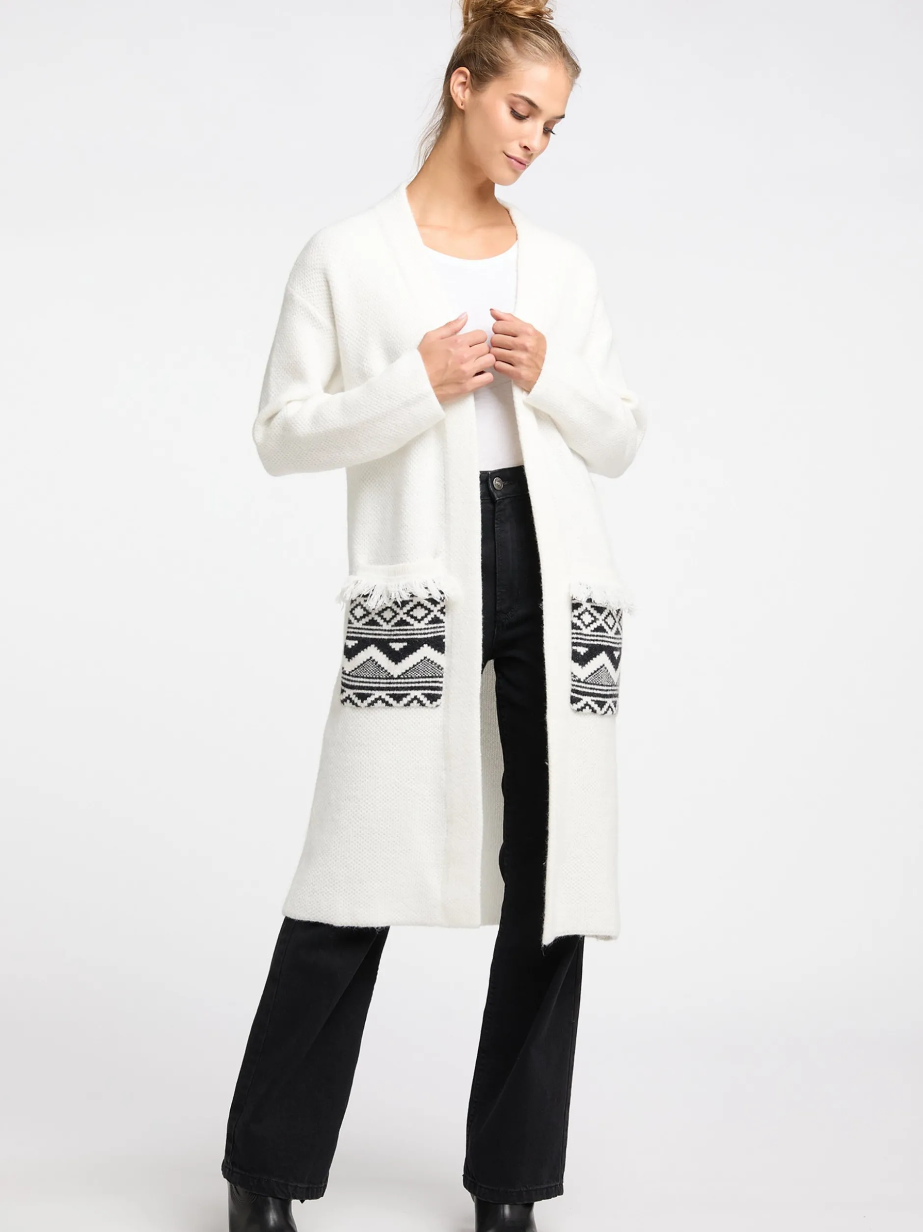 IZIA Damen Strickcardigan in weiß