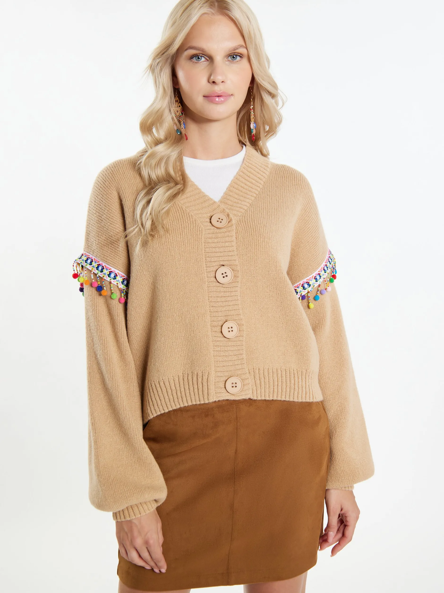 IZIA Damen Strickjacke in beige
