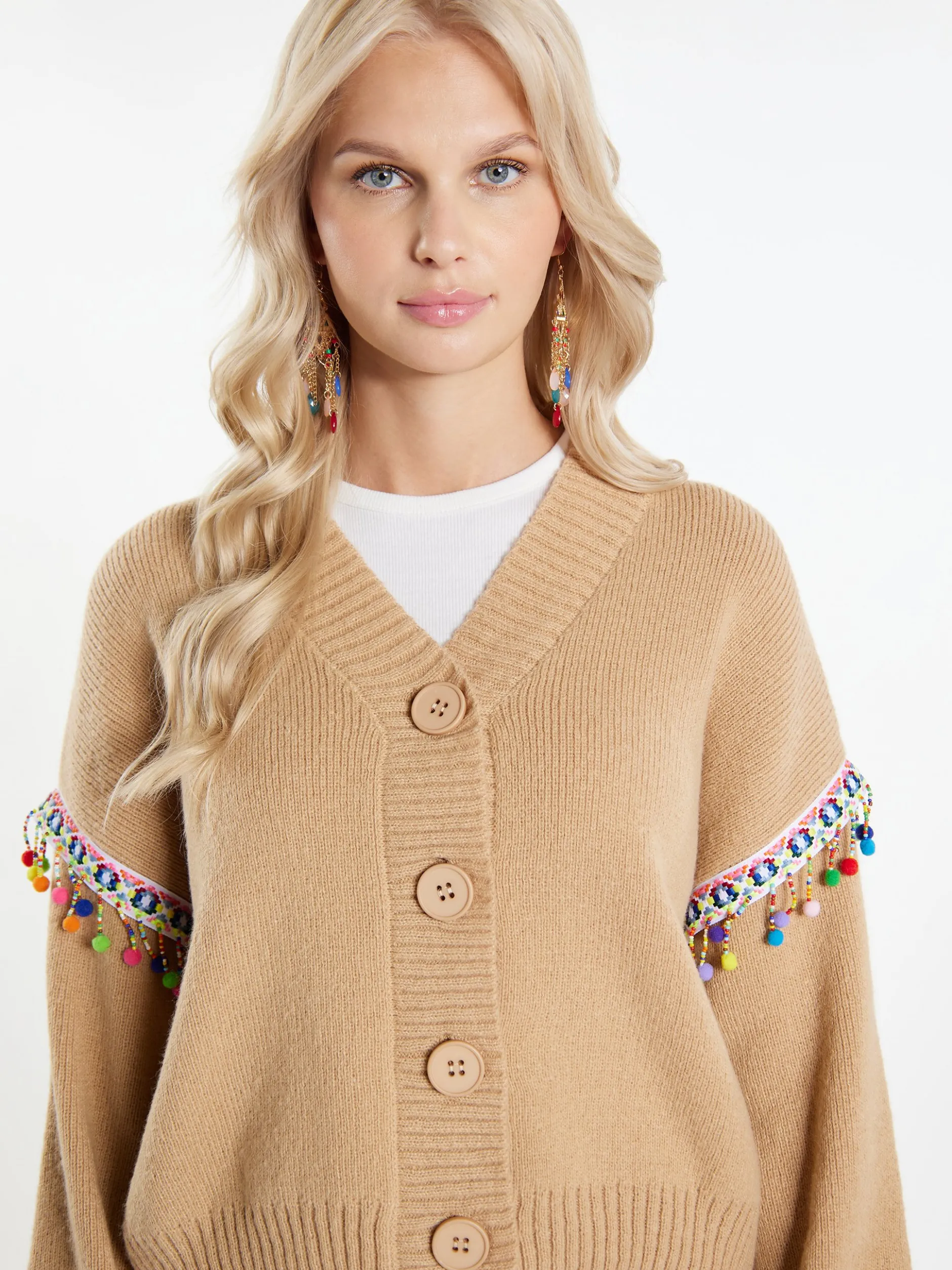 IZIA Damen Strickjacke in beige