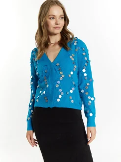 IZIA Damen Strickjacke in blau