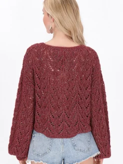 IZIA Damen Strickjacke in bordeaux