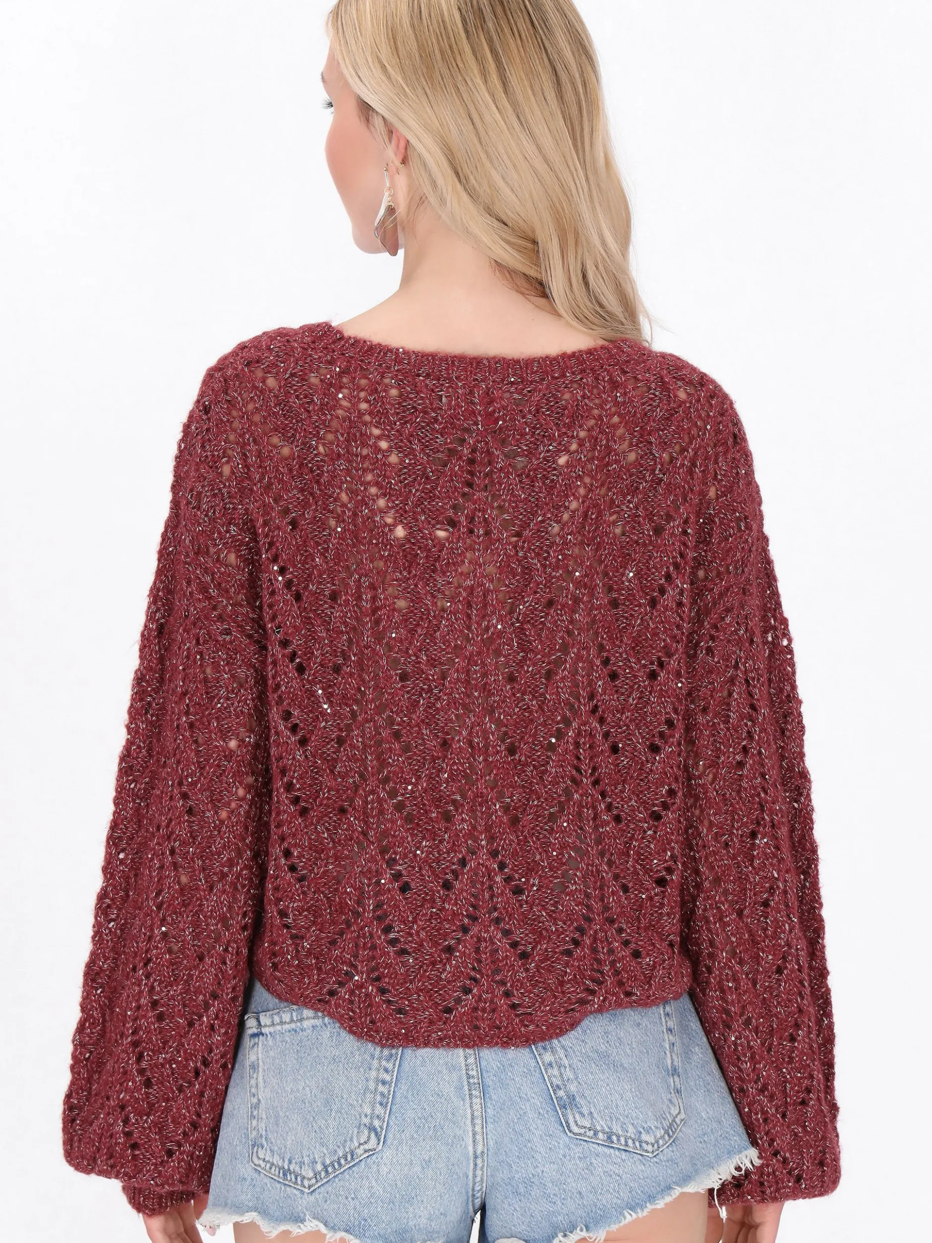 IZIA Damen Strickjacke in bordeaux