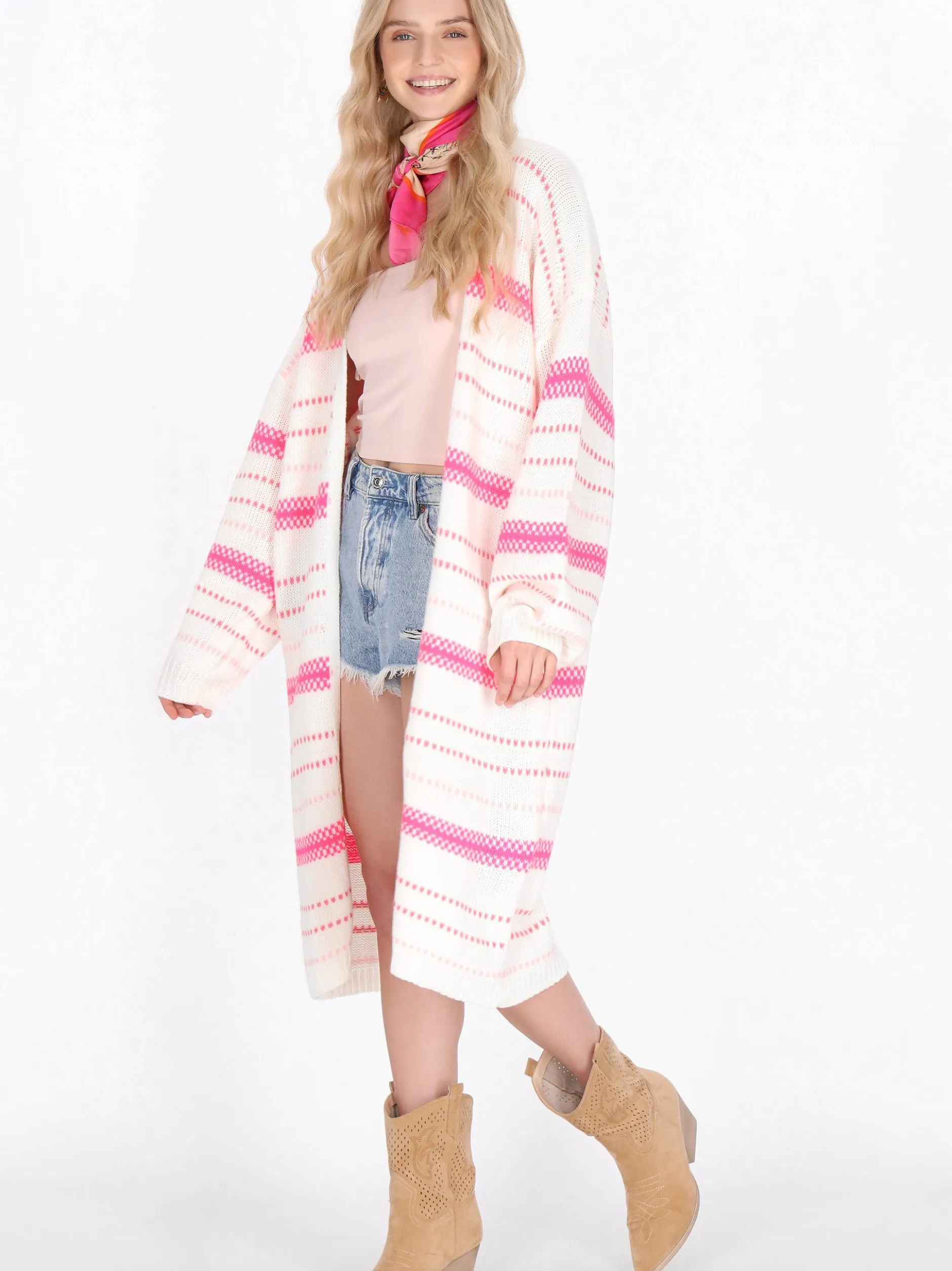 IZIA Damen Strickjacke in ecru