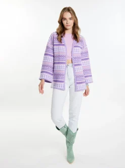 IZIA Damen Strickjacke in flieder