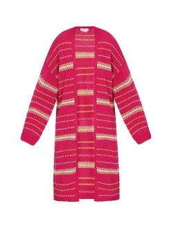 IZIA Damen Strickjacke in fuchsia
