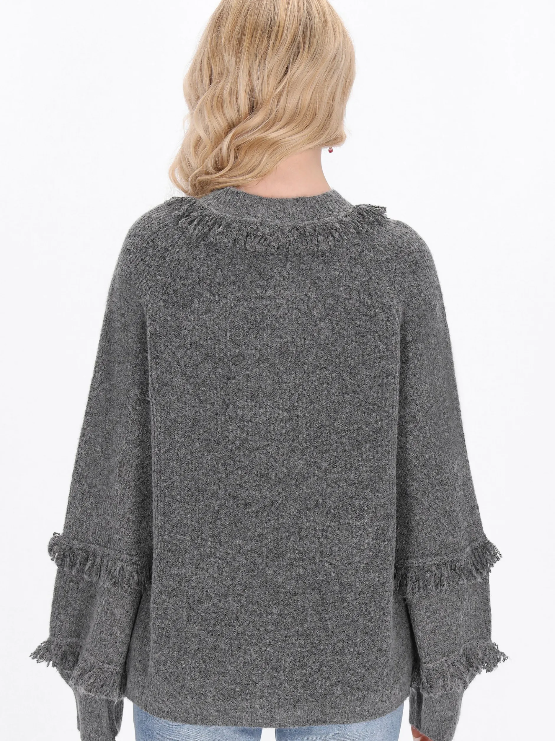 IZIA Damen Strickjacke in grau