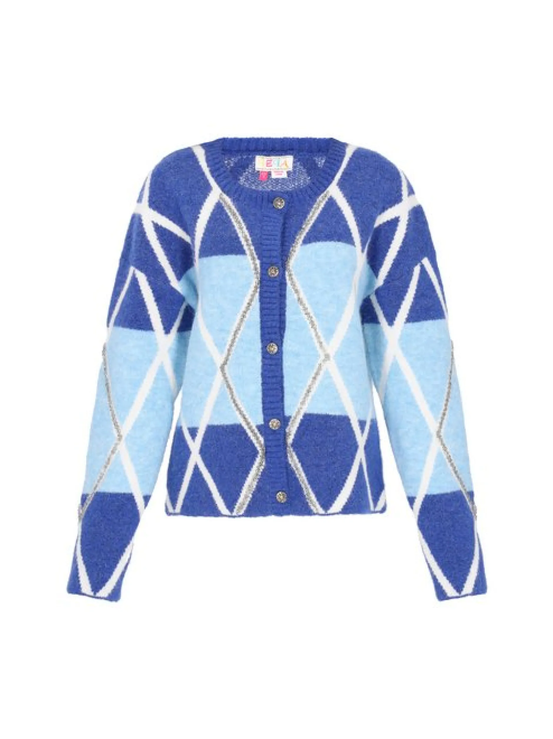 IZIA Damen Strickjacke in marine - Ausschnitt: Rundhals