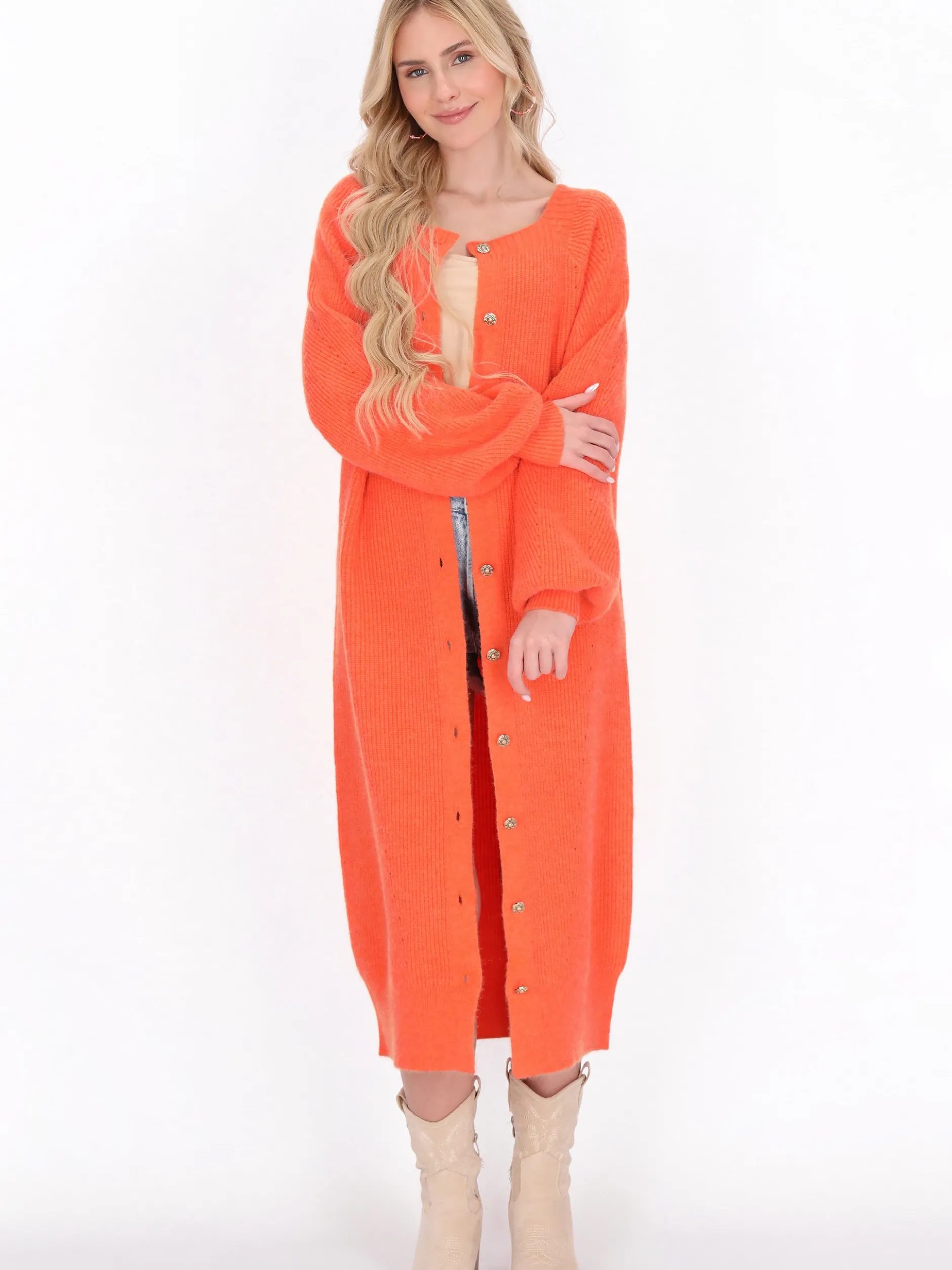 IZIA Damen Strickjacke in orange