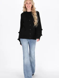 IZIA Damen Strickjacke in schwarz