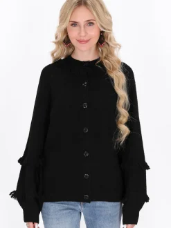 IZIA Damen Strickjacke in schwarz