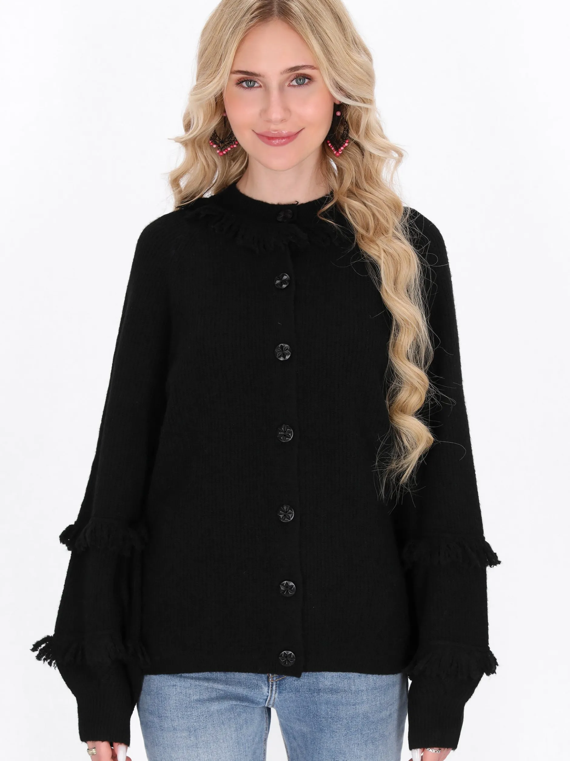 IZIA Damen Strickjacke in schwarz