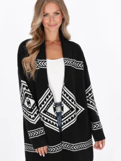 IZIA Damen Strickjacke in schwarz