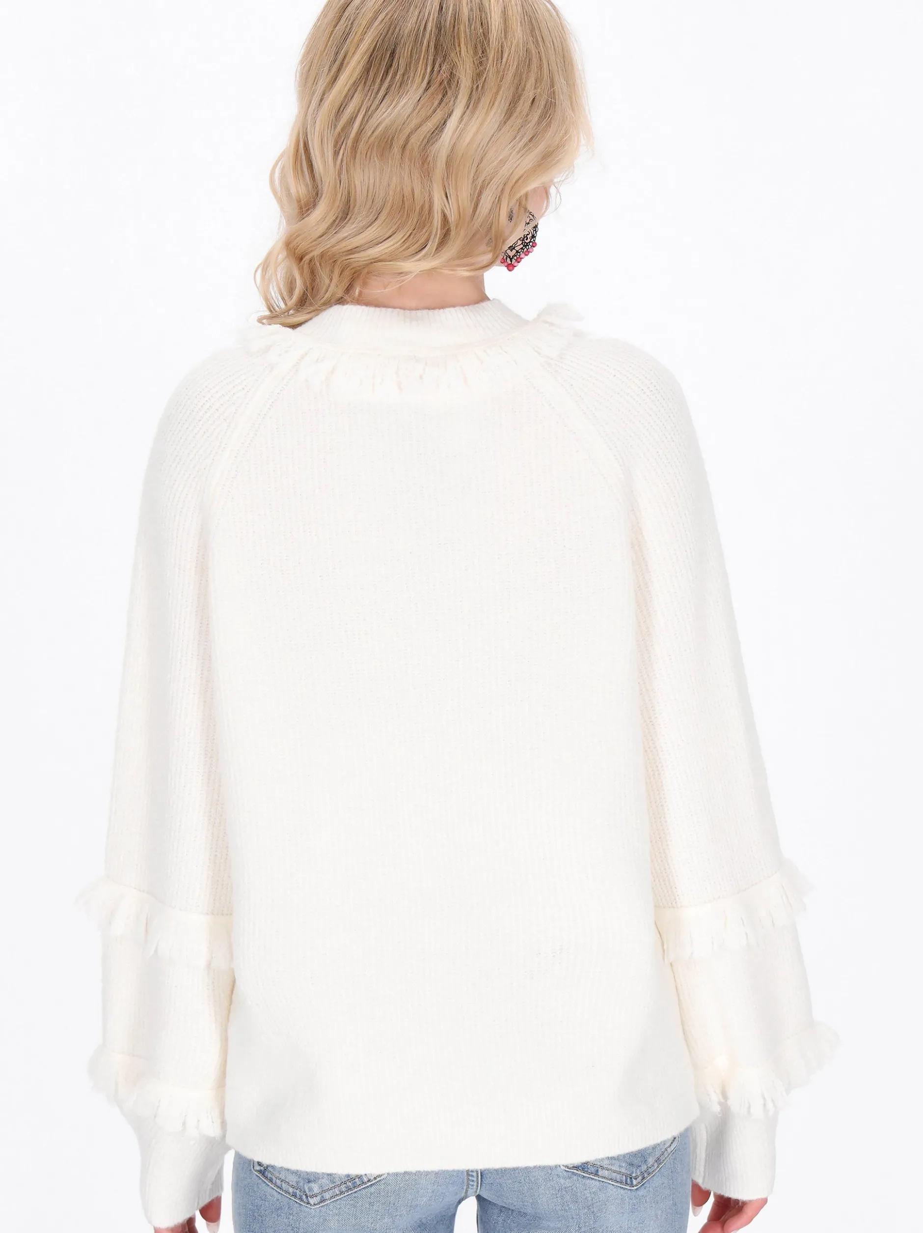 IZIA Damen Strickjacke in weiß