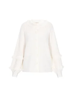 IZIA Damen Strickjacke in weiß