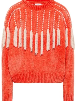 IZIA Damen Strickpullover in orange
