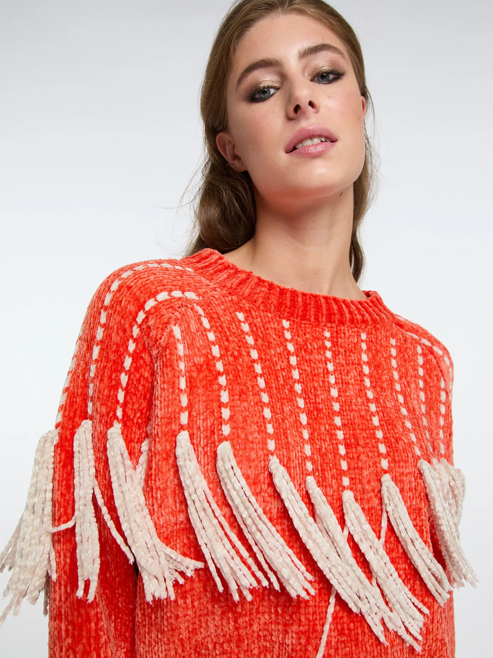 IZIA Damen Strickpullover in orange