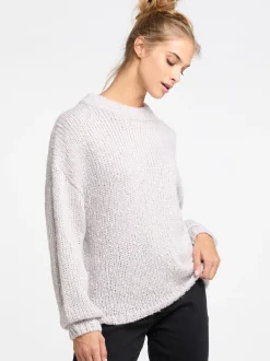 IZIA Damen Strickpullover in hellgrau