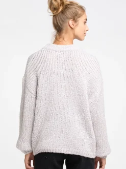 IZIA Damen Strickpullover in hellgrau