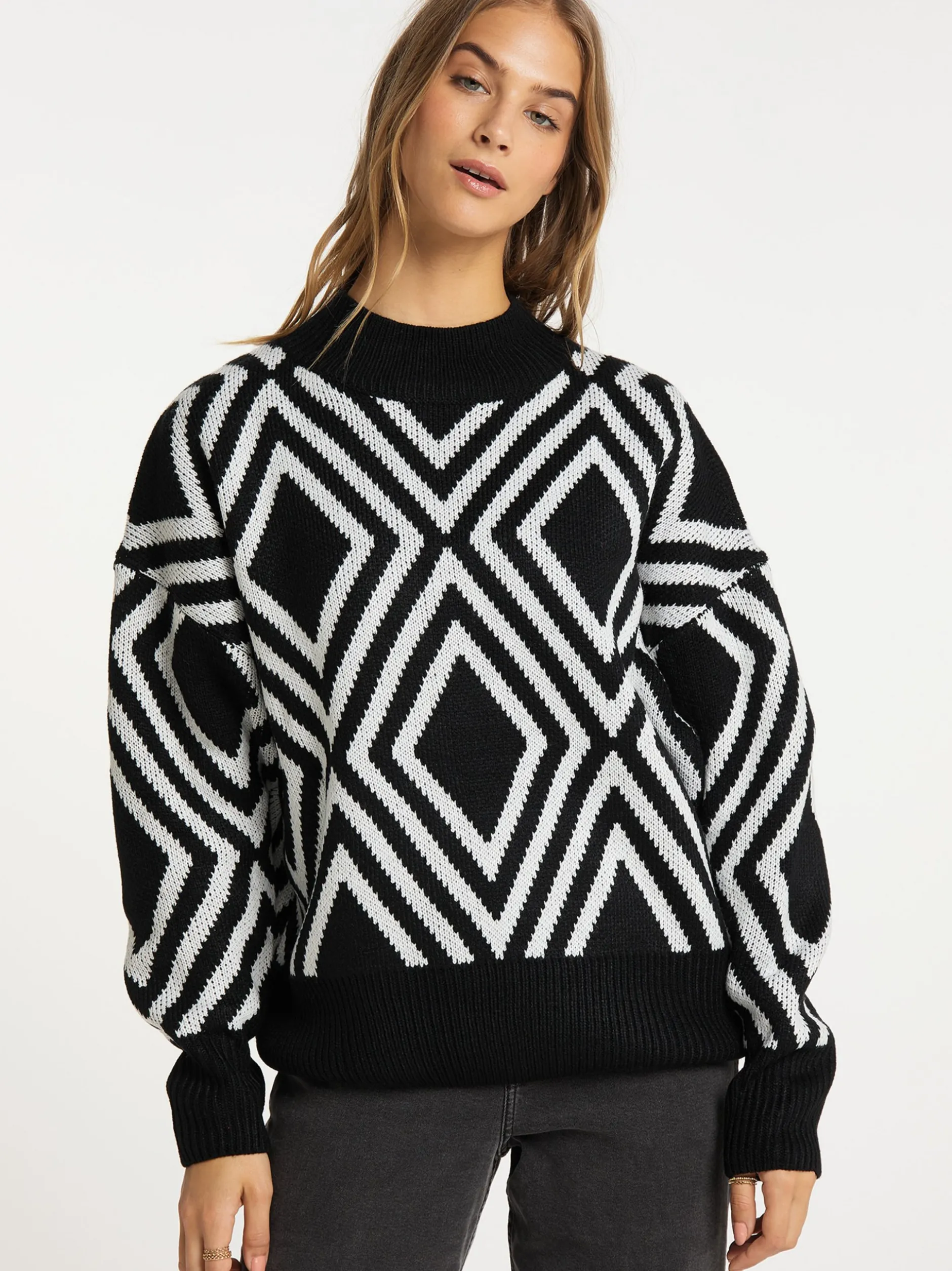IZIA Damen Strickpullover in mehrfarbig