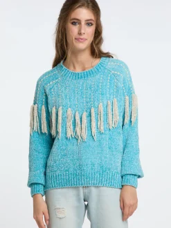 IZIA Damen Strickpullover in türkis