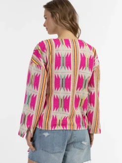 IZIA Damen Wickeljacke in mehrfarbig