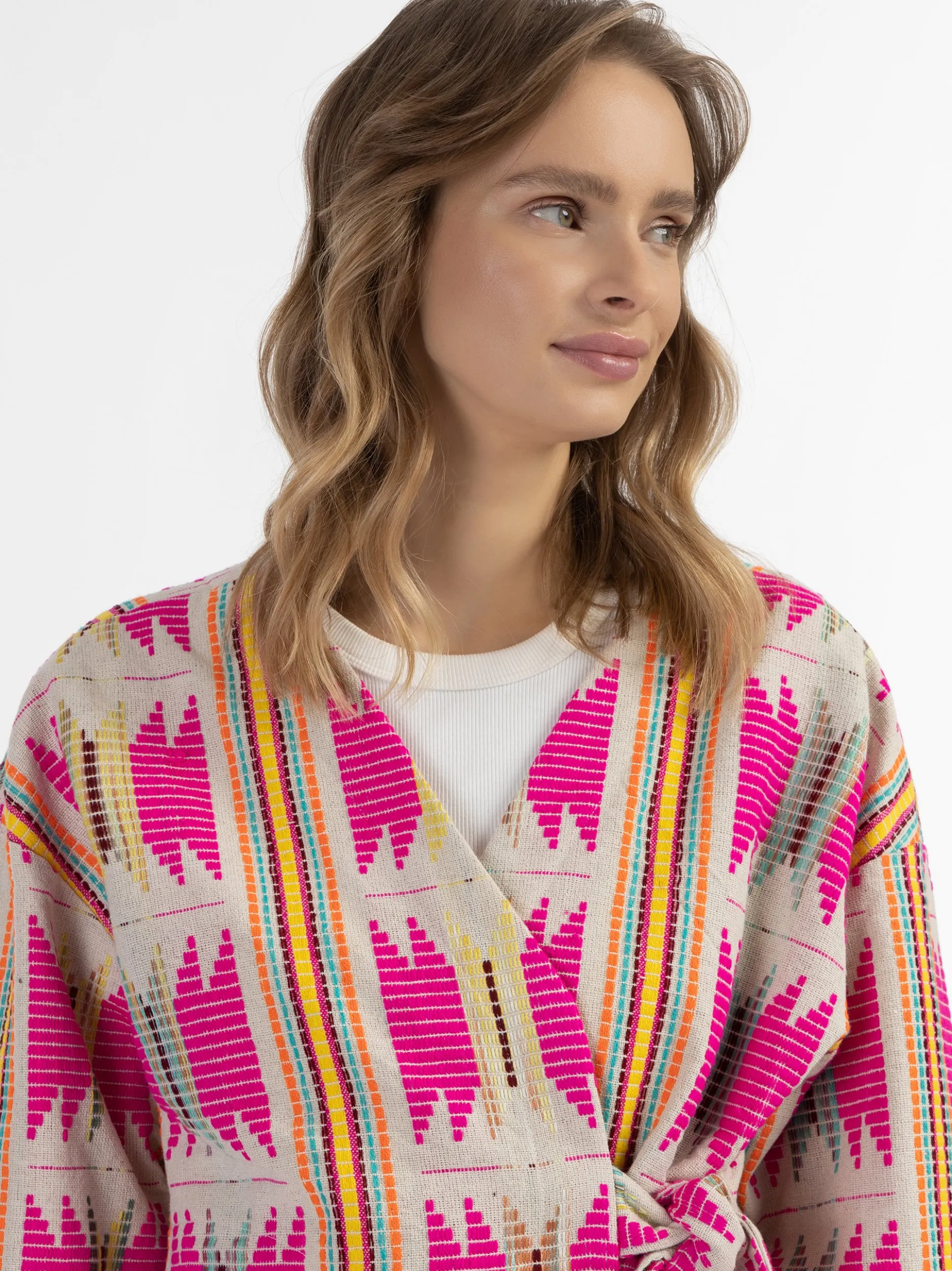IZIA Damen Wickeljacke in mehrfarbig