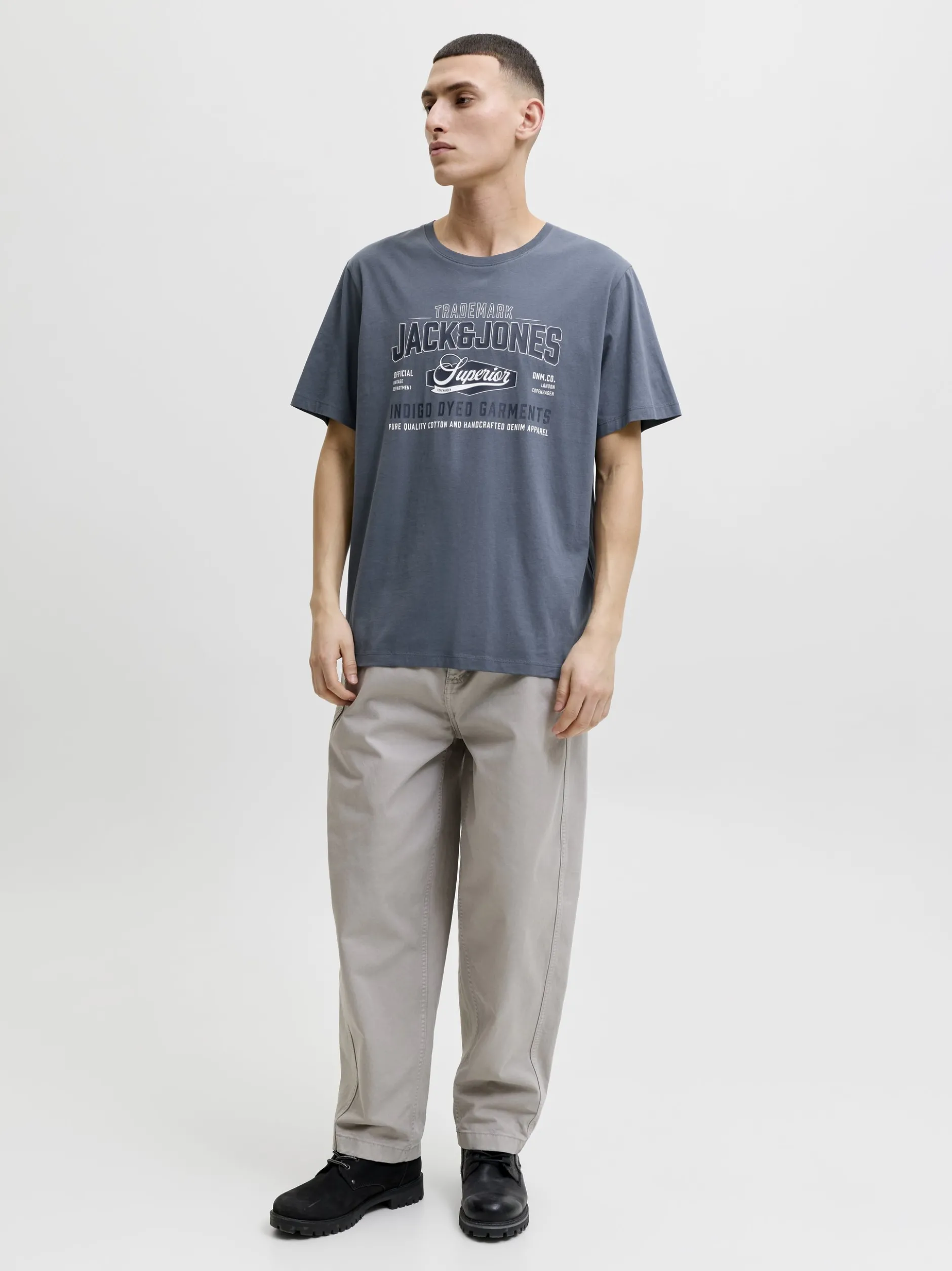 Jack & Jones Damen T-Shirt in grau weiß - Ärmel: kurzarm
