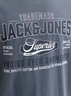 Jack & Jones Damen T-Shirt in grau weiß - Ärmel: kurzarm