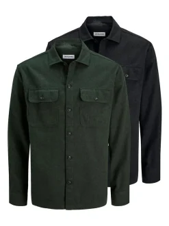 Jack & Jones Herren Hemdjacke - 2er Pack Charge in schwarz