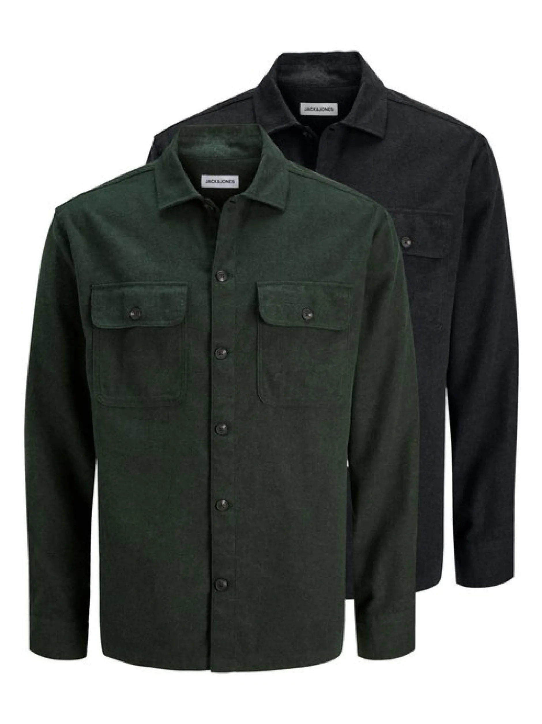 Jack & Jones Herren Hemdjacke - 2er Pack Charge in schwarz