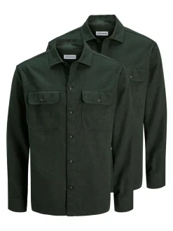 Jack & Jones Herren Hemdjacke - 2er Pack Charge in grün