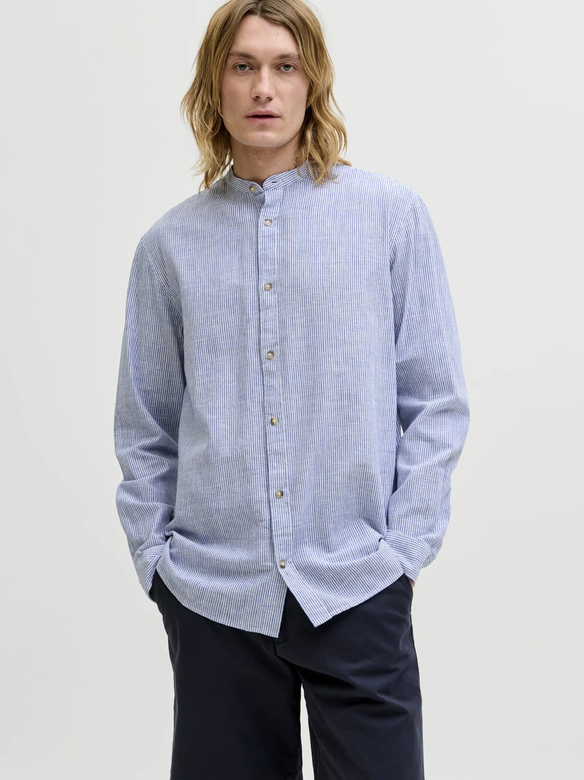Jack & Jones Herren Hemd - JJESummer in indigo weiß