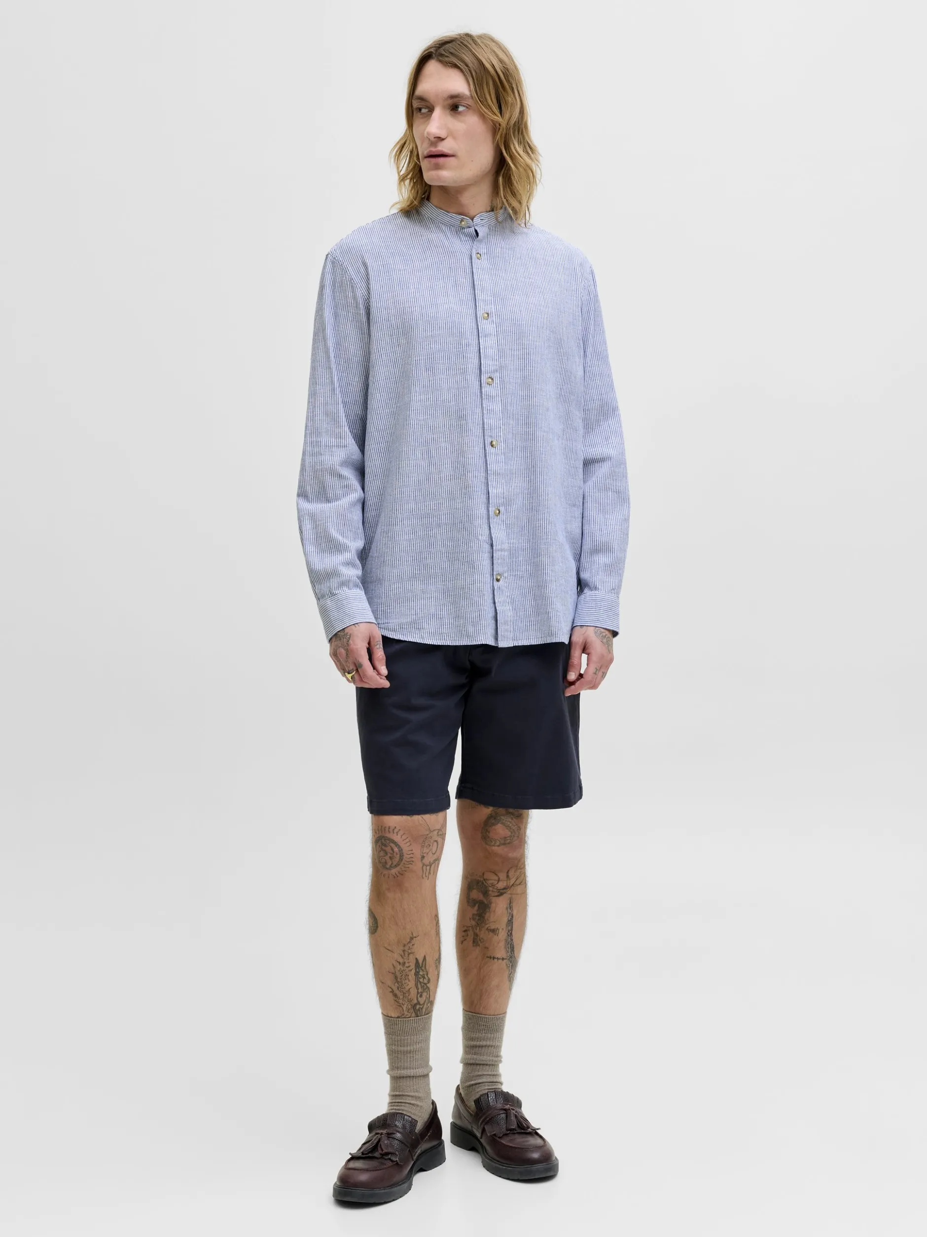 Jack & Jones Herren Hemd - JJESummer in indigo weiß