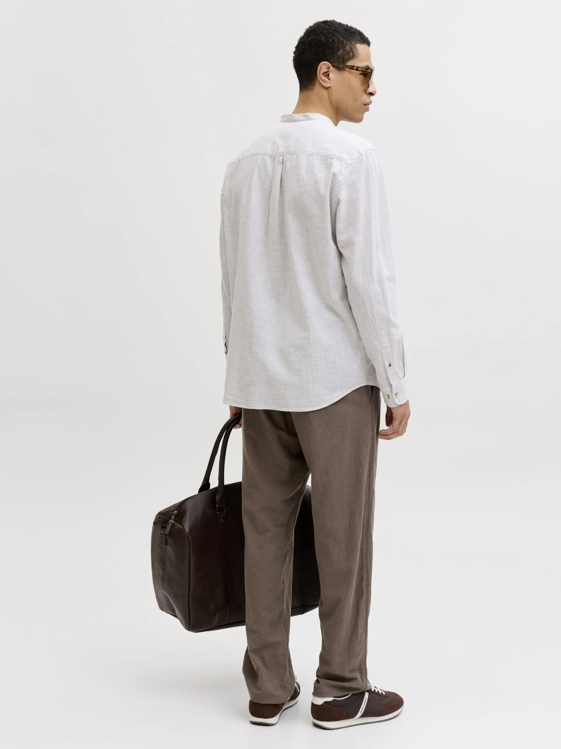 Jack & Jones Herren Hemd - JJESummer in taupe weiß