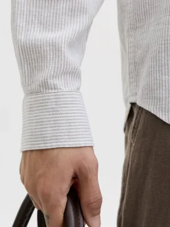 Jack & Jones Herren Hemd - JJESummer in taupe weiß