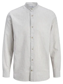 Jack & Jones Herren Hemd - JJESummer in taupe weiß