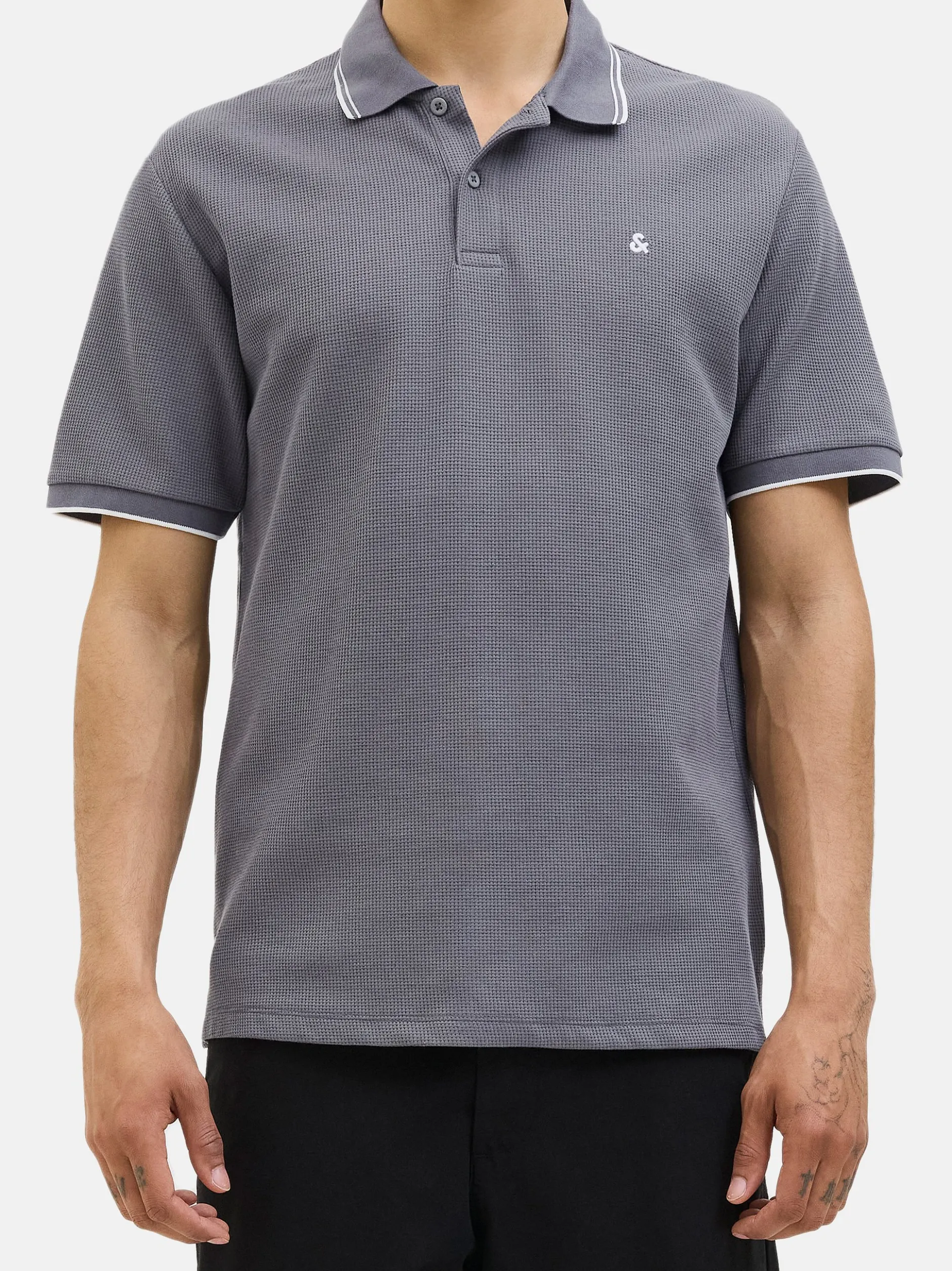 Jack & Jones Herren Poloshirt - 2er Pack Austin in grau