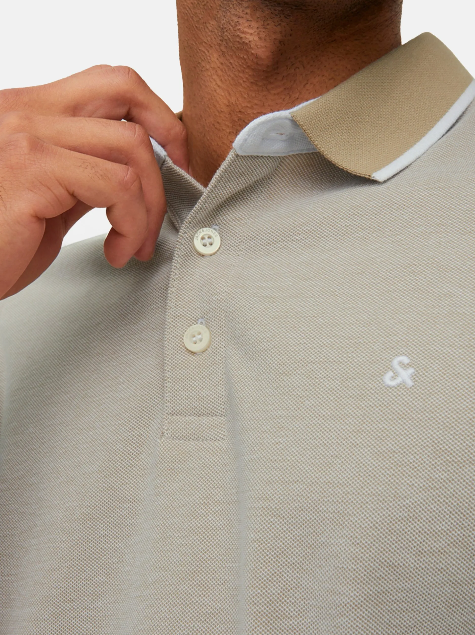 Jack & Jones Herren Poloshirt - 3er Pack Paulos - Slim Fit in beige