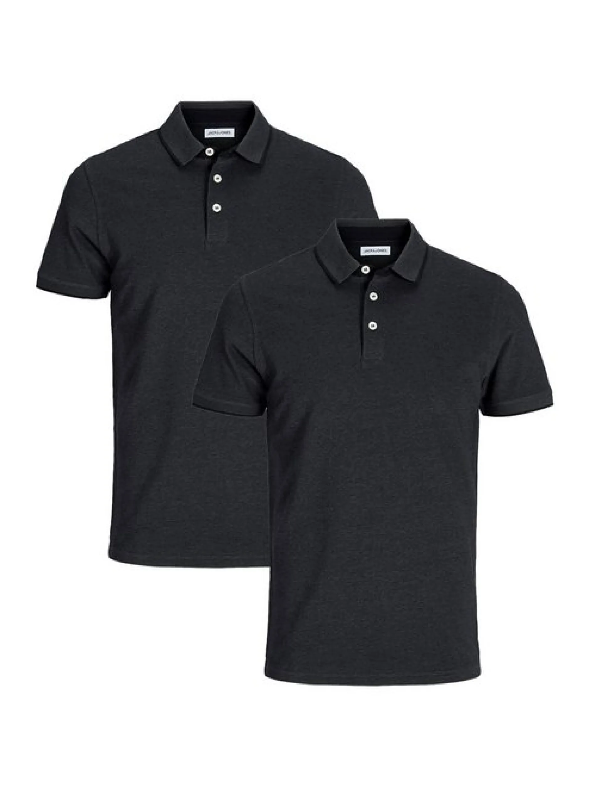 Jack & Jones Herren Poloshirt - 2er Pack Paulos - Slim Fit in grau