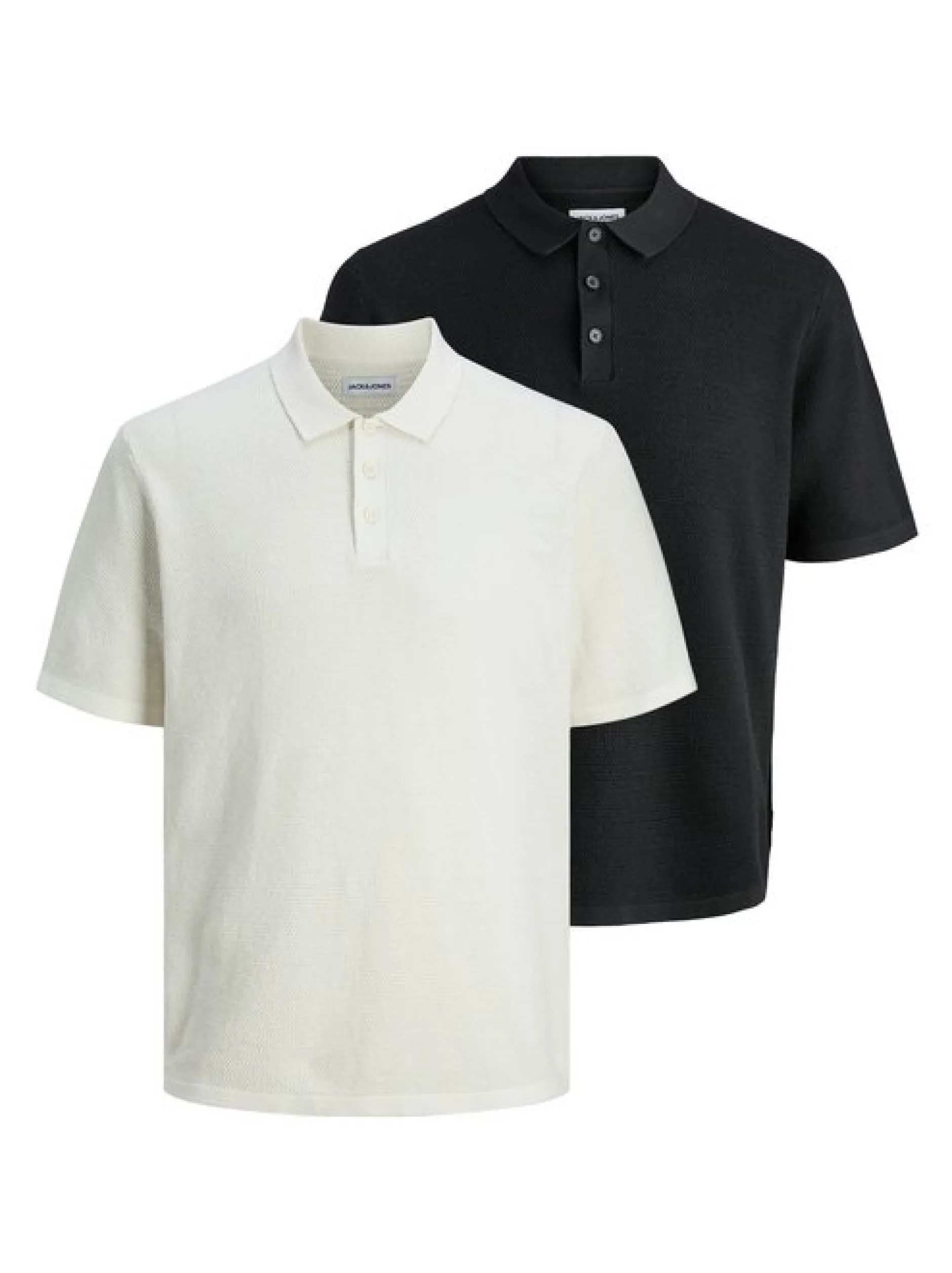 Jack & Jones Herren Poloshirt im 2er-Pack George in ecru schwarz