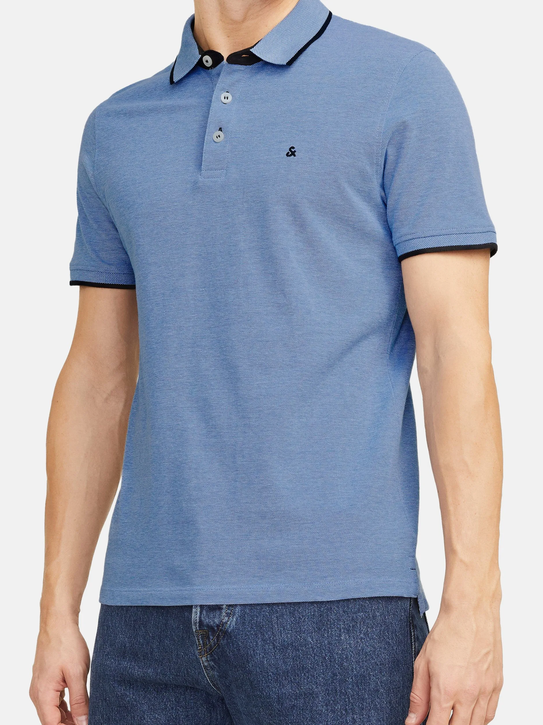 Jack & Jones Herren Poloshirt - Paulos - Slim Fit in hellblau
