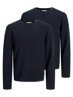 Jack & Jones Herren Pullover - 2er Pack George in blau