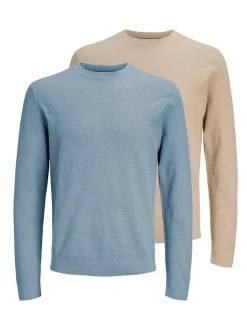 Jack & Jones Herren Pullover - 2er Pack Bluriley in blau