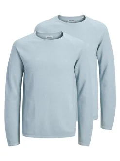 Jack & Jones Herren Pullover im 2er-Pack Hill in hellblau