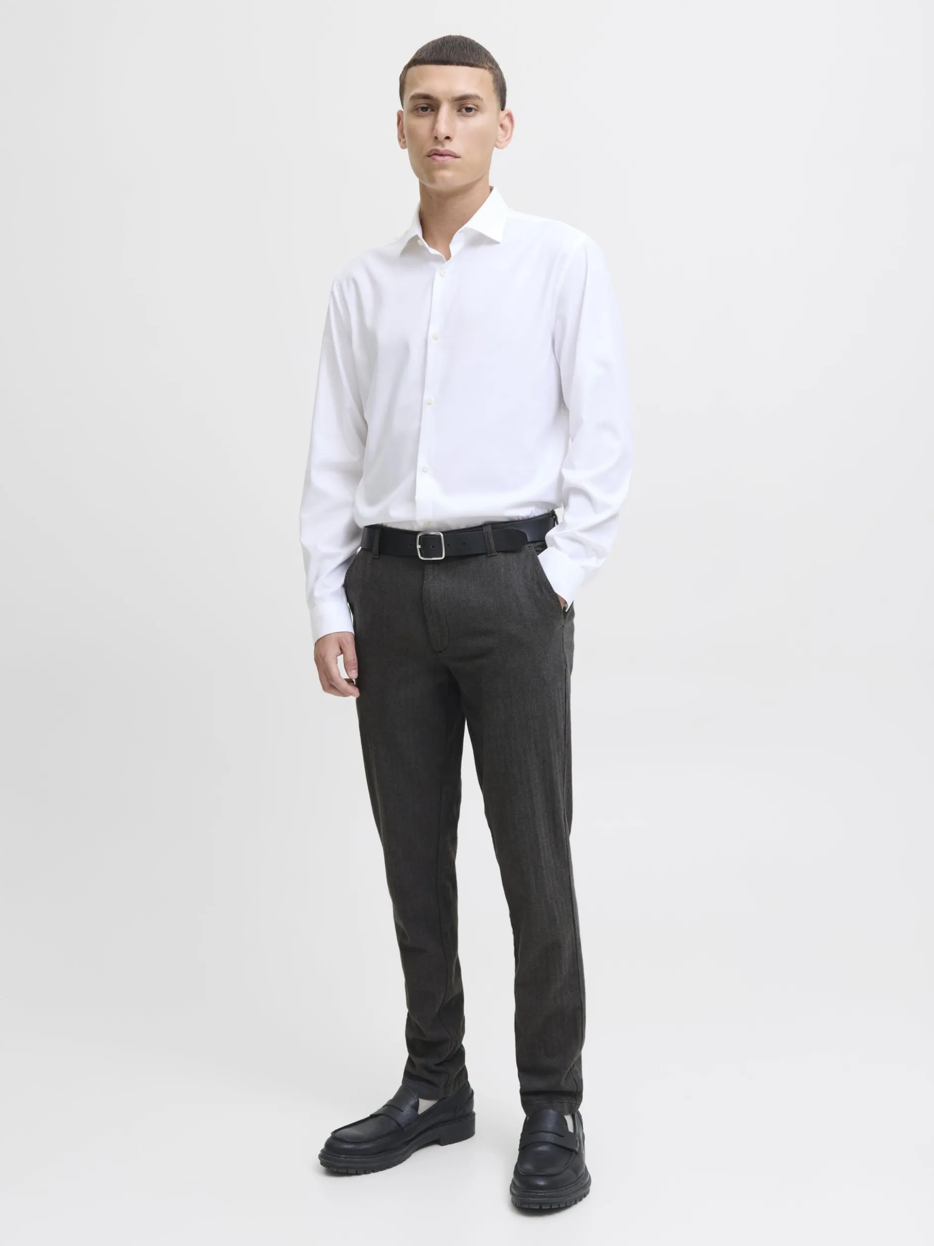 Jack & Jones Herren Stoffhose - JPSTMarco Bowie in anthrazit